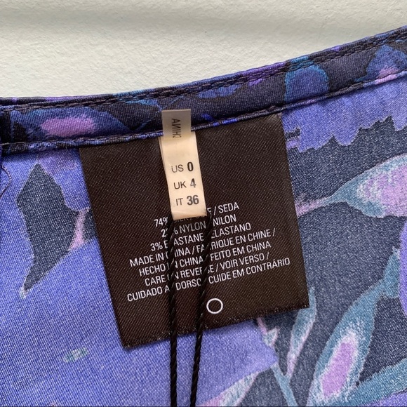 Elie Tahari Silk Wide Leg Navy Floral Pants 0 - Picture 11 of 14